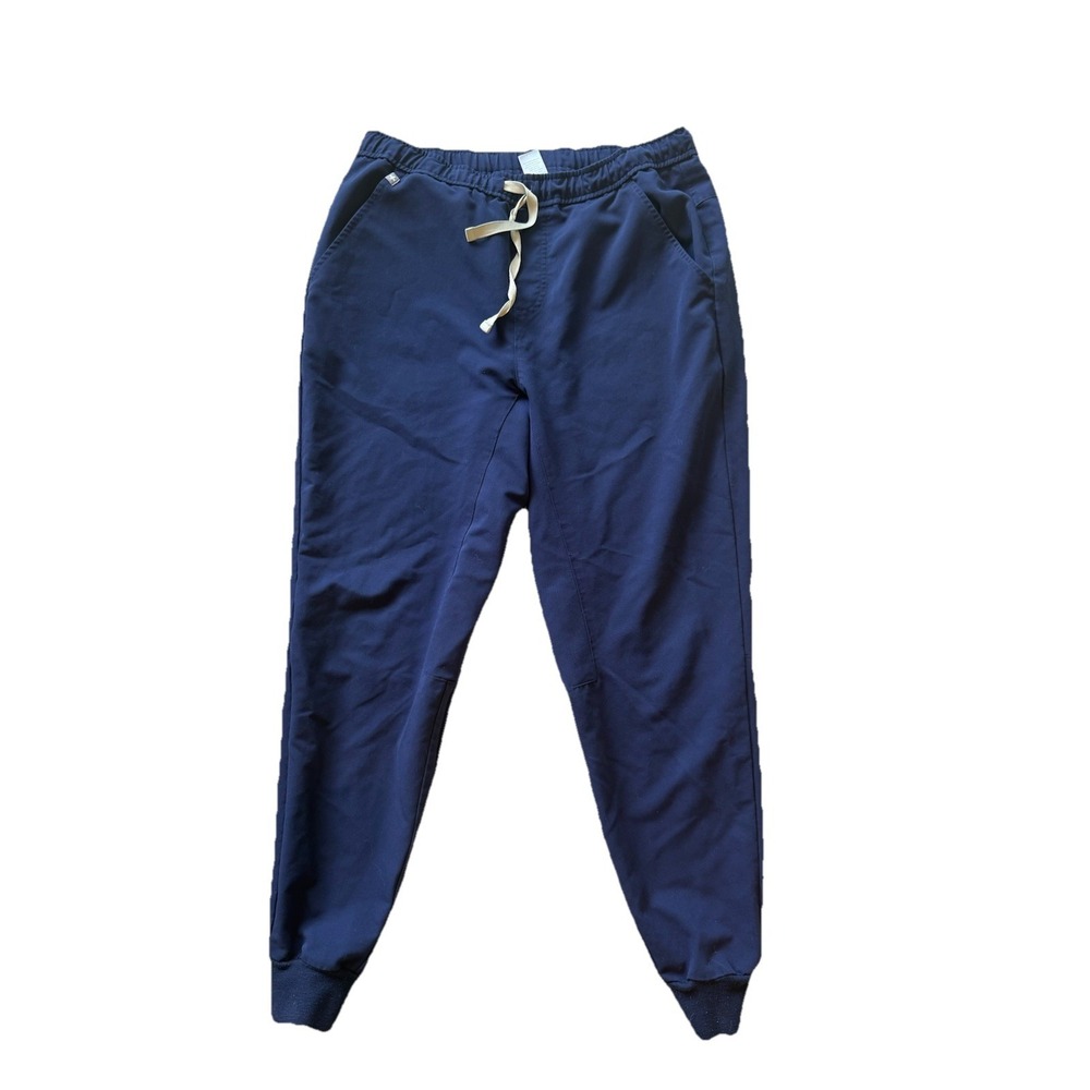FIGS Men Scrub Bottoms Medium Blue Tansen Jogger Scrub Pants Spandex Drawstring